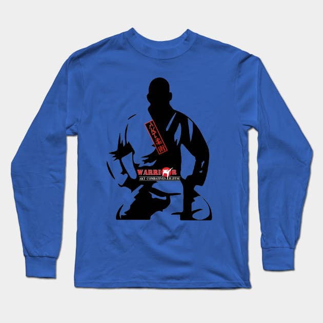 Kneeling Warrior AKT Combatives Jujitsu Long Sleeve T-Shirt by AKTionGear